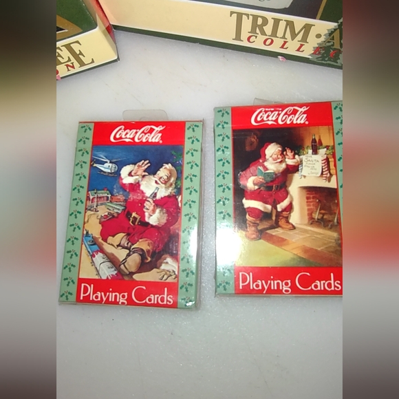 Vintage bundle 1990's Coca Cola Santa Ornaments & Cards New In Boxes Great Gift - Picture 2 of 11